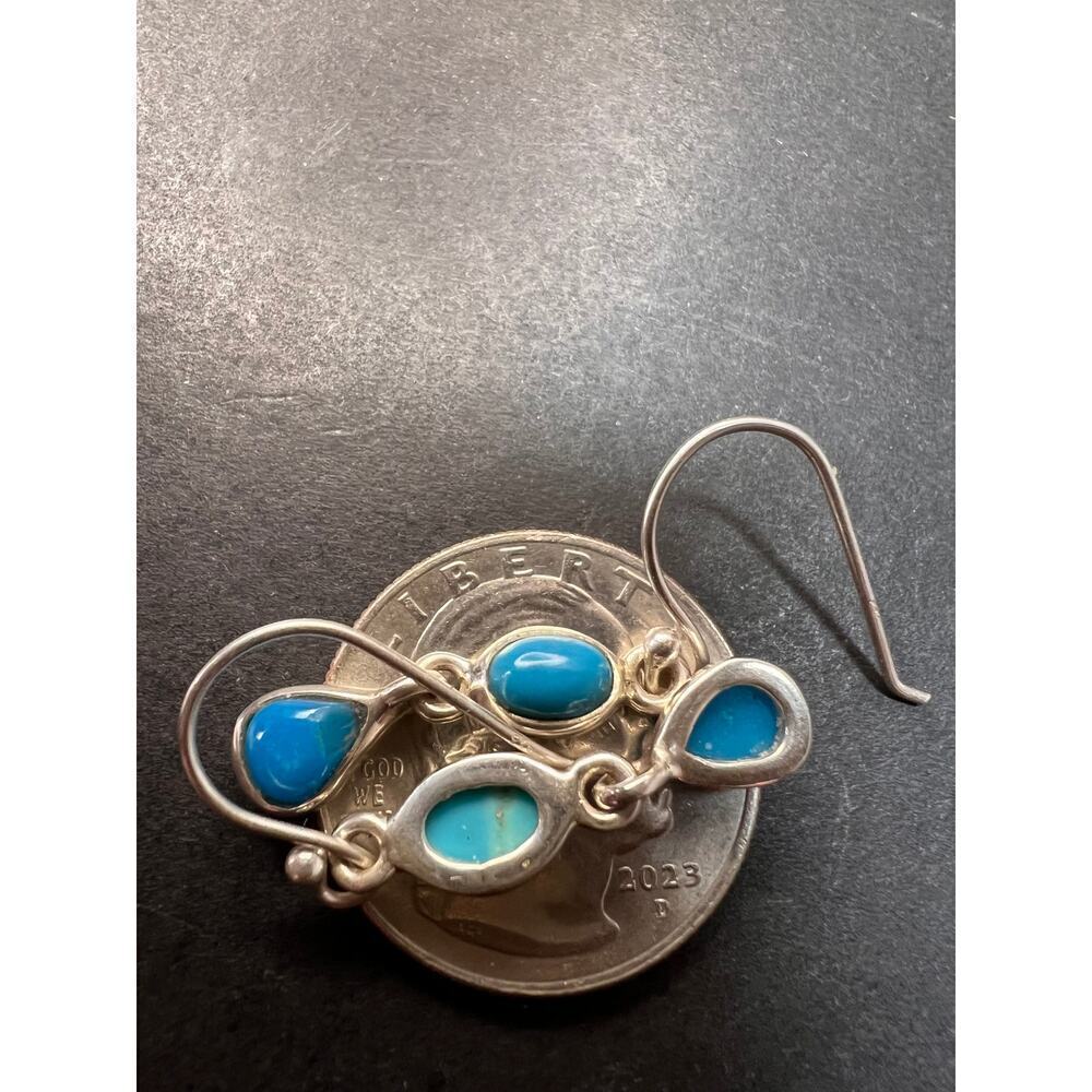 NEW Sleeping Beauty sterling silver earrings 2.95 grams - Picture 4 of 7